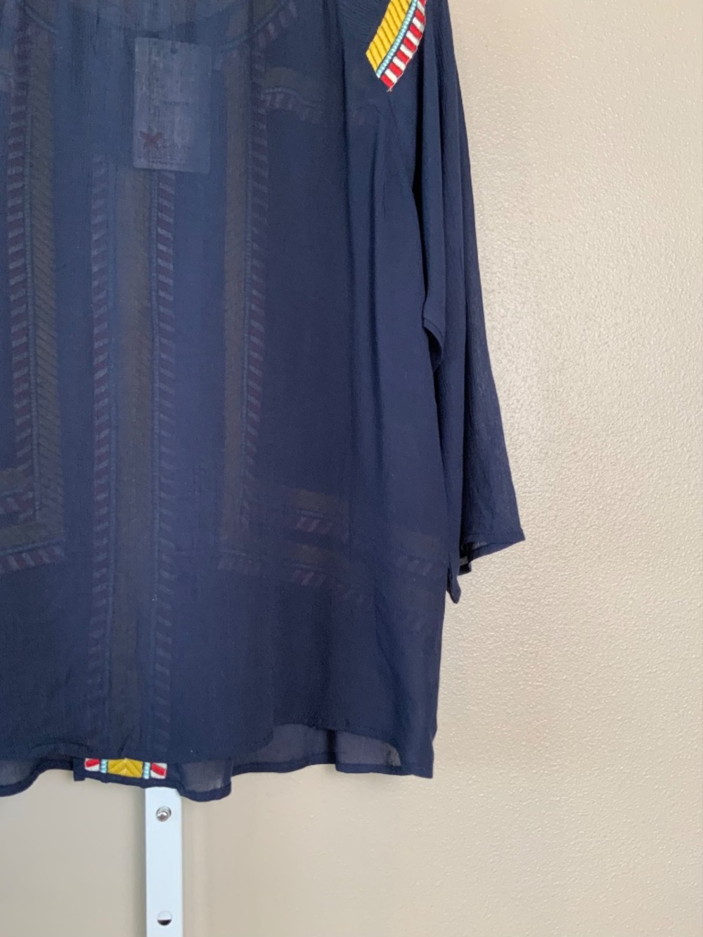 THML Embroidered Tassel Tie 3/4 Sleeve Top - Picture 15 of 16